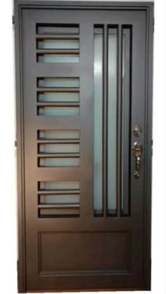 Slim glazed steel door