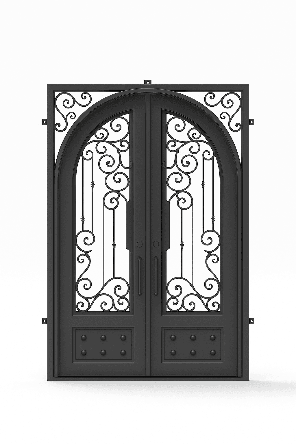 Arched decorative double door