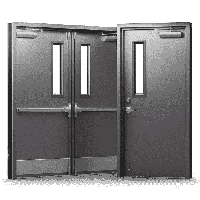 Commercial emergency door set