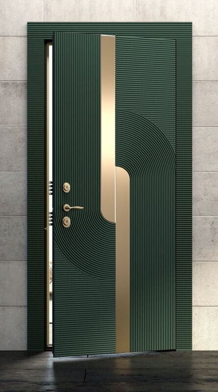 Ribbed modern entry door