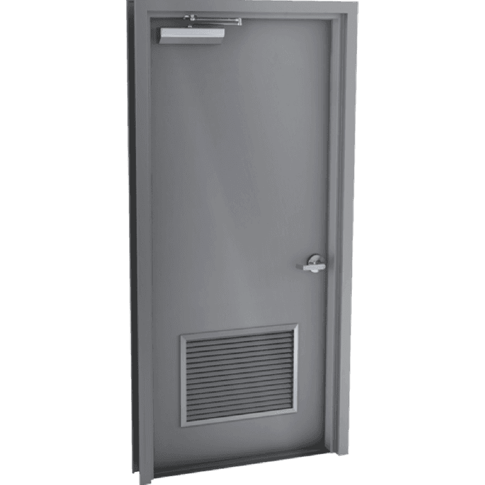 Louvered utility door